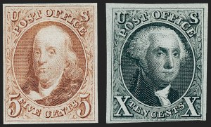 Sale 1221, Lot 1090, 1847 Issue and 1875 Reproduction (Scott 1-4)