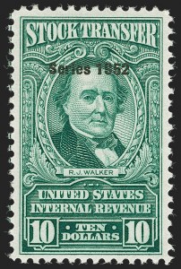 Sale 1221, Lot 1761, Revenues, Second thru Third Issues, Proprietary, Stock Transfer