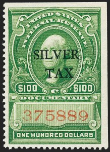 Sale 1221, Lot 1774, Revenues, Silver Tax
