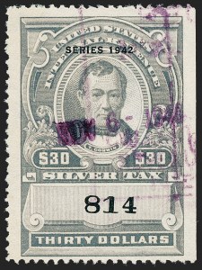 Sale 1221, Lot 1784, Revenues, Silver Tax