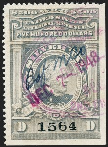 Sale 1221, Lot 1789, Revenues, Silver Tax