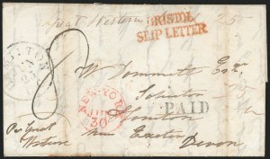 Sale 1223, Lot 8027, Transatlantic Stampless, Ship Mail