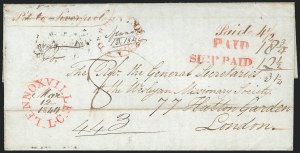 Sale 1223, Lot 8028, Transatlantic Stampless, Ship Mail