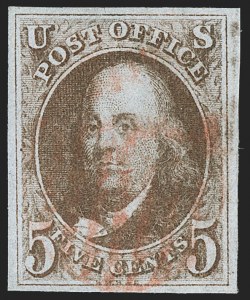 Sale 1227, Lot 2082, 5c 1847 Issue (Scott 1)