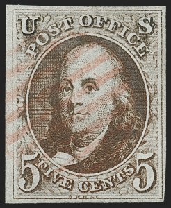 Sale 1227, Lot 2085, 5c 1847 Issue (Scott 1)