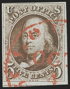 Sale 1227, Lot 2087, 5c 1847 Issue (Scott 1)