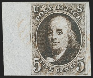 Sale Number 1227, Lot Number 2089, 5c 1847 Issue (Scott 1)