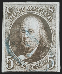 Sale 1227, Lot 2090, 5c 1847 Issue (Scott 1)