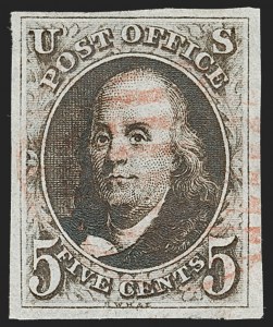 Sale 1227, Lot 2091, 5c 1847 Issue (Scott 1)