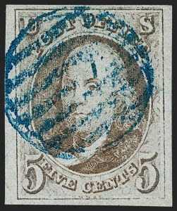 Sale 1227, Lot 2105, 5c 1847 Issue (Scott 1)