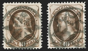 Sale 1227, Lot 2739, Fancy Cancels on the 1869 Pictorial Issue and 1870-88 Bank Notes Issues