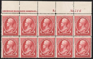 Sale 1227, Lot 3028, The Dr. Bernard S. Yudowitz Collection of Plate Blocks (Scott 11A-229)
