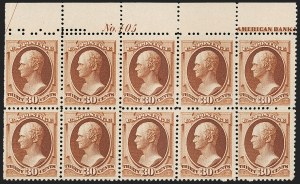 Sale 1227, Lot 3030, The Dr. Bernard S. Yudowitz Collection of Plate Blocks (Scott 11A-229)