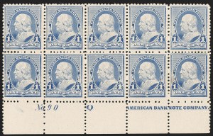 Sale 1227, Lot 3031, The Dr. Bernard S. Yudowitz Collection of Plate Blocks (Scott 11A-229)