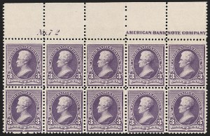 Sale 1227, Lot 3036, The Dr. Bernard S. Yudowitz Collection of Plate Blocks (Scott 11A-229)