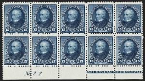 Sale 1227, Lot 3039, The Dr. Bernard S. Yudowitz Collection of Plate Blocks (Scott 11A-229)