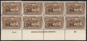 Sale 1227, Lot 3042, The Dr. Bernard S. Yudowitz Collection of Plate Blocks (Scott 230-299)