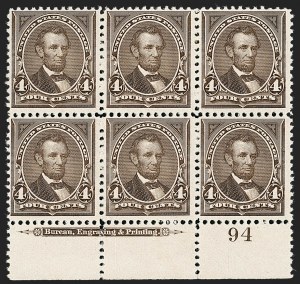Sale 1227, Lot 3057, The Dr. Bernard S. Yudowitz Collection of Plate Blocks (Scott 230-299)