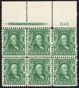 Sale 1227, Lot 3079, The Dr. Bernard S. Yudowitz Collection of Plate Blocks (Scott 300-423)