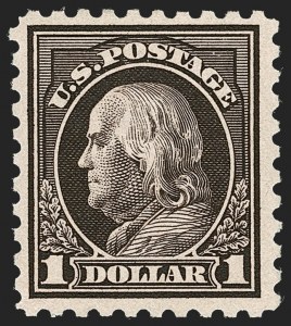 Sale 1227, Lot 3434, 1913-15 Washington-Franklin Issues (Scott 449-461), $1.00 Violet Black (460) Sale 1227, Lot 3434, 1913-15 Washington-Franklin Issues (Scott 449-461)