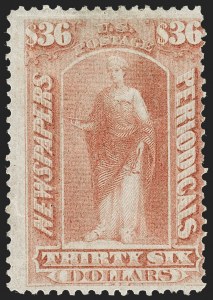 Sale 1227, Lot 3750, Newspapers and Periodicals (PR4-PR47), $36.00 Brown Rose, 1875 Issue (PR30) Sale 1227, Lot 3750, Newspapers and Periodicals (PR4-PR47)