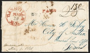 Sale 1230, Lot 1088, The Sandford N. Arnold Collection of Early Texas Postal History