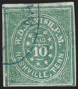 Sale 1230, Lot 1500, Confederate Postmasters' Provisionals