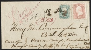 Sale 1230, Lot 1612, Civil War Prisoner-of-War Mail