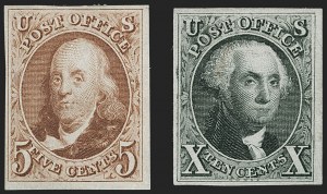 Sale 1230, Lot 1710, 1875 Reproduction of 1847 Issue (Scott 3-4)