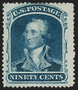 Sale 1230, Lot 1766, 1857-60 Issue (Scott 18-39), 90c Blue (39) Sale 1230, Lot 1766, 1857-60 Issue (Scott 18-39)