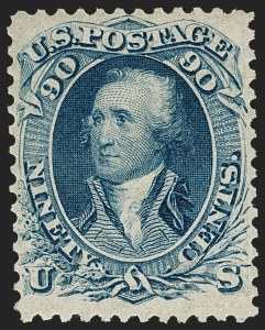 Sale 1230, Lot 1787, 1861-66 Issue (Scott 56-78), 90c Blue (72) Sale 1230, Lot 1787, 1861-66 Issue (Scott 56-78)