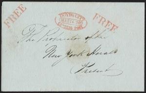 Sale 1232, Lot 1690, Boyd's Local Post Specialized Collection: Stampless, Conjunctive Uses