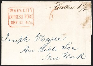 Sale 1232, Lot 1700, Boyd's Local Post Specialized Collection: Stampless, Conjunctive Uses