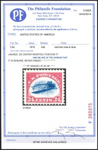 Sale 1233, Lot 1531, 24c Inverted Jenny, Position 77