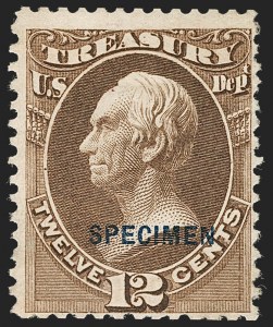 Sale 1234, Lot 456, Official Special Printings (State, Treasury, War)