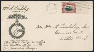 Sale 1239, Lot 601, 1902 Pan-American Issue Stamps, First Day Covers and Inverts