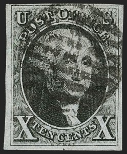 Sale 1240, Lot 132, 1847 Issue (Scott 1-2), 10c Black (2) Sale 1240, Lot 132, 1847 Issue (Scott 1-2)