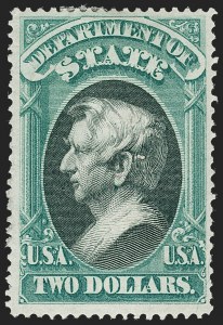 Sale 1240, Lot 593, Officials including Special Printings, $2.00 State (O68) Sale 1240, Lot 593, Officials including Special Printings