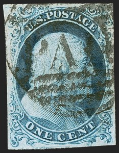 Sale 1242, Lot 13, One-Cent: Plate One Early (Scott 5-5A)