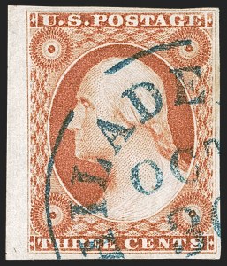 Sale 1242, Lot 140, Three-Cent: Orange Brown, Types I, II (Scott 10-10A)
