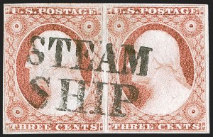 Sale 1242, Lot 142, Three-Cent: Orange Brown, Types I, II (Scott 10-10A)