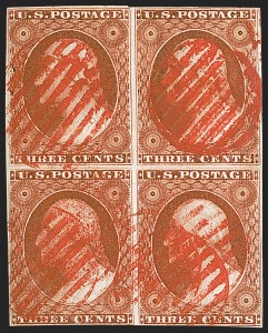 Sale 1242, Lot 144, Three-Cent: Orange Brown, Types I, II (Scott 10-10A)