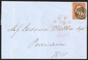 Sale 1242, Lot 147, Three-Cent: Orange Brown, Types I, II (Scott 10-10A)