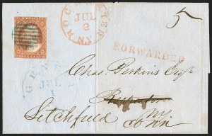 Sale 1242, Lot 148, Three-Cent: Orange Brown, Types I, II (Scott 10-10A)