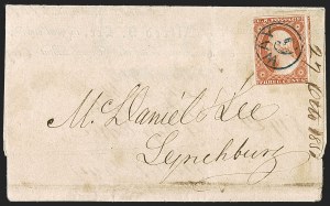 Sale 1242, Lot 154, Three-Cent: Orange Brown, Types I, II (Scott 10-10A)