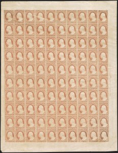 Sale 1242, Lot 160, Three-Cent: Dull Red and Shades, Types I, II (Scott 11-11A)