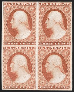 Sale 1242, Lot 161, Three-Cent: Dull Red and Shades, Types I, II (Scott 11-11A)