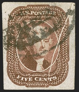 Sale 1242, Lot 289, Five-Cent: Off-Cover (Scott 12)