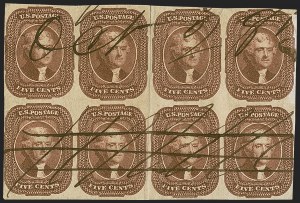 Sale 1242, Lot 297, Five-Cent: Off-Cover (Scott 12)