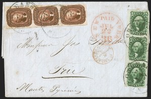 Sale 1242, Lot 313, Five-Cent: Foreign Mails (Scott 12)